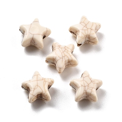 Бланшированный Миндаль Хрустящие непрозрачные акриловые бусины, имитация бирюзовый, звезда, бланшированный миндаль, 11x11.5x7 мм, отверстие : 1.8 мм