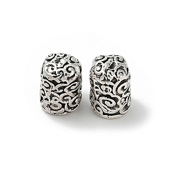 Античное Серебро Тибетский стиль конечные сплава шнур шапки, колонка, античное серебро, 10x7.5x7 мм, отверстие : 4.5 мм