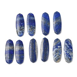Oval Природный лазурит подвески, подходящие геометрические подвески, овальные амулеты, 40~40.5x13~13.5x4~4.5 мм, отверстие : 1.2 мм