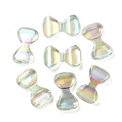 Light Cyan UV Plating Rainbow Iridescent Transparent Acrylic Beads, Bowknot, Light Cyan, 23.5x39x8mm, Hole: 3.2mm