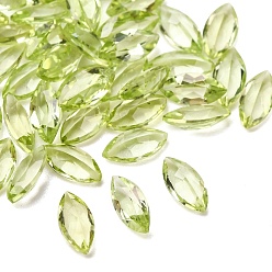 Перидот Ограненные натуральные кабошоны перидота, назад назад, лошадиный глаз , 5x2.5x1.5 мм