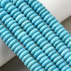 Говлит Природные Говлит бисер нитей, рондель, окрашенные, 6~6.5x2.5~3 мм, отверстие : 0.5 мм, около 172 шт / нитка, 15.75'' (40 см)