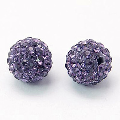 Tanzanite Polymer Clay Rhinestone Beads, Grade A, Round, PP15, Tanzanite, 12mm, Hole: 2mm, PP15(2.1~2.2mm)