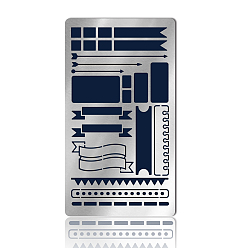 Mixed Shapes Трафареты для резки металла в стиле ретро из нержавеющей стали, для diy scrapbooking / фотоальбом, декоративная тисняющая бумажная карточка, матовый цвет нержавеющей стали, разнообразные, 177x101x0.5 мм