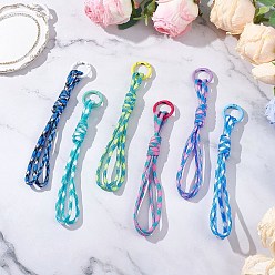(52) Непрозрачная лаванда 6 шт. 6 цвета полиэстер и спандекс шнуры веревки подвесные украшения, с литыми пружинными кольцами, разноцветные, 175 мм, 1 шт / цвет
