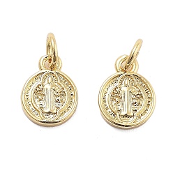 Настоящее золото 18K Латунные подвески, с целью перехода в кольце, долговечный, без кадмия и без свинца, плоские круглые прелести, реальный 18 k позолоченный, 10.5x8x2 мм, отверстие : 3 мм