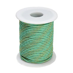 Hellgrün Verdrillte Polyesterschnur, mit Metallfaden, Runde, hellgrün, 3 mm