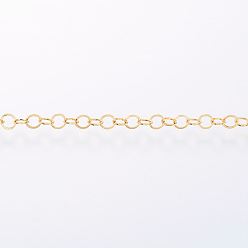 Золотой Ионное покрытие ручной работы (ip) 304 роликовая цепь из нержавеющей стали, отрыгивающая цепь, пайки, с катушкой, золотые, 3x0.3 мм, около 32.8 футов (10 м) / рулон