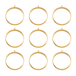 Golden Alloy Open Back Bezel Big Pendants, For DIY UV Resin, Epoxy Resin, Pressed Flower Jewelry, Ring, Golden, 38x34.5x5mm, Hole: 2.2mm