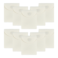 Бежевый Прямоугольные бархатные мешочки для упаковки ювелирных изделий, Подарочные мешочки для ювелирных изделий с застежками-кнопками, бежевые, 9.7x7.8 см