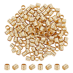 Настоящее золото 18K 150 латунные бусины шт., колонка, реальный 18 k позолоченный, 4.5x4 мм, отверстие : 2.5 мм