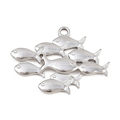 Fish Серия океан 304 подвески из нержавеющей стали, цвет нержавеющей стали, очарование рыбы, 26x36x2.5 мм, отверстие : 2.5 мм