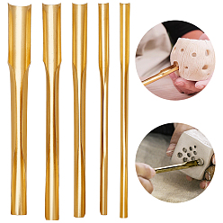 Золотой 5шт. латунный дырокол для керамики и глины, гончарный инструмент, золотые, 110~111x5~12x3.5~7 мм