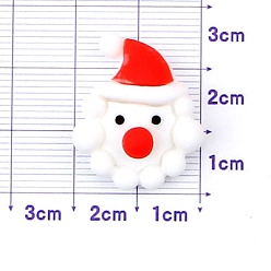 Santa Claus Рождественская серия из непрозрачной смолы декодирует кабошоны, Дед Мороз, 30x20 мм
