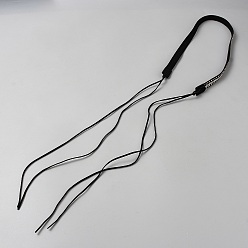 Черный Лента для ковбойской шляпы в юго-западном стиле из искусственной кожи, накладная тесьма для шляпных аксессуаров, чёрные, 1340x13.7x5.3 мм