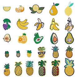 Other Fruits Нашивки из полиэстера с вискозой, пришивные/приклеиваемые утюгом, аксессуары для костюма, фрукты, 23.5~97x20~76x1.5~2 мм, 27 шт / комплект