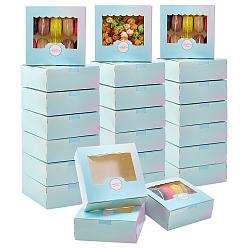 Квадрат 24 шт. красочных упаковочных коробок из крафт-бумаги для выпечки, с окном пвх, квадратный, квадратный, готовое изделие: 13.5x13.5x5 см