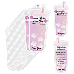 Pink 60шт. бумажных стаканчиков для льда с инструкциями по уходу, розовые, 10x4.7x0.01 см