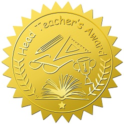 Слово 34 листы учитель самоклеящиеся наклейки с тиснением золотой фольгой, круглые точки медаль декоративные наклейки для печати конверта карты, слово, 165x211 мм, наклейки: 50 мм