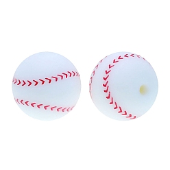 Baseball Пищевые экологически чистые силиконовые бусины, бейсбол, 12 мм