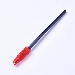 Red Nylon Eye Lashes Cosmetic Brushes, with Plastic Handle, Red, 9.8x0.3cm