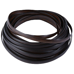 Coffee 10M Plastic Imitation Rattan Wicker, Solid Weaving Material, for DIY, Furniture Knitting, Flat, Coffee, 8x1.5mm