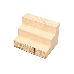 Папайя Оранжевый Модель стойки трапециевидной формы из дерева, аксессуары для кукольного домика с микро-ландшафтом, притворяясь опорными украшениями, papayawhip, 110x76x80 мм