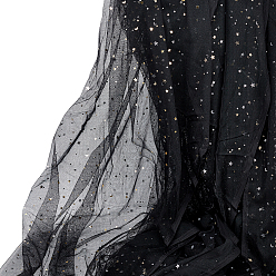 Черный 5 ярдов сетчатой полиэстерной ткани "звезда луна", для украшения костюмов, чёрные, 1400x0.2 мм