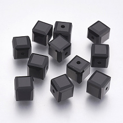 Black Imitation Austrian Crystal Beads, Grade AAA, Faceted, Cube, Black, 8x8x8mm(size within the error range of 0.5~1mm), Hole: 0.9~1.6mm