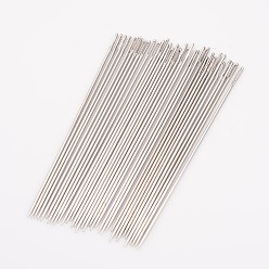 Platinum Steel Beading Needles, Platinum, 89x1.2mm, approx 25~30pcs/bag