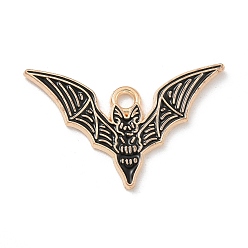 Черный Подвески из эмали и сплава, золотой свет, без кадмия и без свинца, очарование летучей мыши, чёрные, 16.5x26x1 мм, отверстие : 1.8 мм