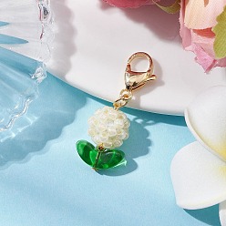 Кукурузный Шелк Цветочные стеклянные бусины бисерные подвески украшения, с золотым оттенком 304 застежки-карабины из нержавеющей стали, цвет колоса кукурузы, 37 мм