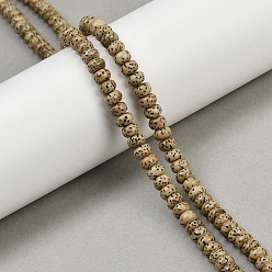 Темный Хаки Натуральные бусины из семян рудракши бодхи, четки мала, бусины Будды, диск, Темный хаки, 6x3.5~4 мм, отверстие : 1 мм, около 169 шт / нитка, 24.80'' (63 см)