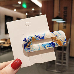 Лимонный шифон Заколки из кожи аллигатора из ацетата целлюлозы, выдалбливают аксессуары для волос для девочек женщин, прямоугольные, лимонный шифон, 70 мм