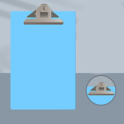 Deep Sky Blue Plastic A5 Clipboards, with Metal Clips, for Office, Hospital, Rectangle, Deep Sky Blue, 235x155mm