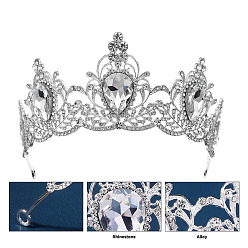 Кристалл Сплав со стразами резинки для волос, корона для волос невесты, кристалл, 60x135 мм