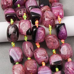 Pink Природный агат бисер нитей, окрашенная и подогревом, самородки, упавший камень, розовые, 13.5~20.5x13.5~18x12~15 мм, отверстие : 1.2~1.5 мм, около 14~16 шт / нитка, 15.04~16.69'' (38.2~42.4 см)