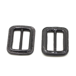 Black ABS Plastic Tri-Glide Adjuster Buckles, Rectangle, Black, 42.5mm