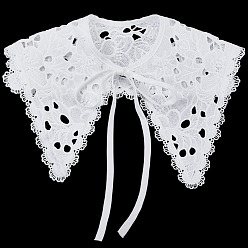 Белый Искусственный воротник из полиэфирного кружева, отделка декольте, аксессуары для одежды diy, белые, 1441 мм