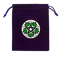 Звезда Бархатные мешочки для хранения украшений на шнурке, прямоугольные сумки для драгоценностей, для хранения колдовских предметов, звезда, 15x12 см