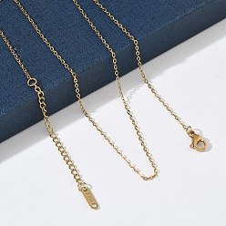Golden 1.5MM 304 Stainless Steel Cable Chain Necklaces for Women, Ion Plating(IP), Golden, 15.75 inch(40cm)