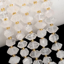 Хрусталь Нити бусин из натурального кварцевого кристалла горного хрусталя, шестигранные призмы, граненые, 6~6.5x10.5~11.5x6 мм, отверстие : 1 мм, около 46~47 шт / нитка, 14.76'' (37.5 см)