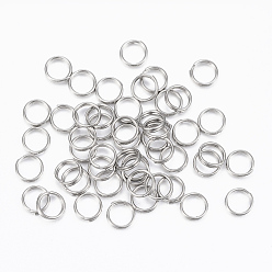 Stainless Steel Color 304 Stainless Steel Split Rings, Double Loops Jump Rings, Stainless Steel Color, 5x1mm, about 4mm inner diameter