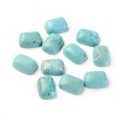 Бирюза Природные кабошонов Говлит, окрашенные, прямоугольные, бирюзовые, 16x12x6 мм