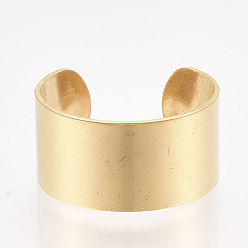 Золотой 304 из нержавеющей стали манжеты кольца, открытые кольца, широкая полоса кольца, золотые, Размер 8, 18 мм, 10 мм