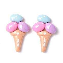 Ice Cream Непрозрачная смола декодирует кабошоны, имитация еды, образец мороженого, 36x22.5x8 мм
