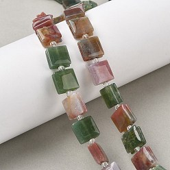 (RRHB277) Кристалл на подкладке из медово-бежевого цвета Природного индийского агата бисер нитей, квадратный, 10.5~11x10~11x5~6 мм, отверстие : 0.9~1 мм, около 32~34 шт / нитка, 15.39~15.63'' (39.1~39.7 см)