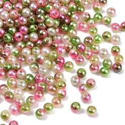 (52) Непрозрачная лаванда Абс имитация жемчужные бусины, круглые, два тона, разноцветные, 6 мм, отверстие : 1.8 мм, Около 5000 шт / 500 г