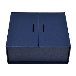 Морской Синий Картонные бумажные подарочные магнитные футляры с двойной дверью, подарочные коробки с помадой и духами, прямоугольные, Marine Blue, 20x18x8 см