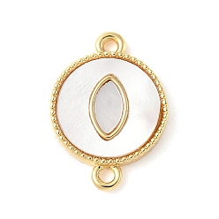 Плоский Круглый Подвески-соединители из натуральной белой латуни, реальный 18 k позолоченный, долговечный, без свинца и без кадмия, стойки покрытие, плоско-круглые, 17x12x2 мм, отверстие : 1.2 мм
